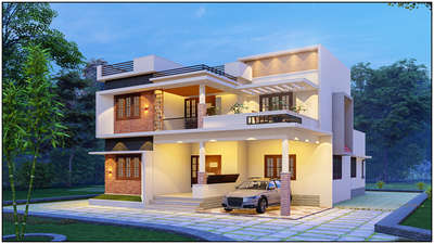 Beautiful Modern home elevation #Architectural&Interior   #KeralaStyleHouse  #HouseDesigns  #ElevationHome  #modernhome
