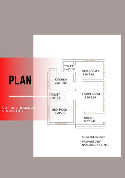 Plan for Cottage house at Puthurithy