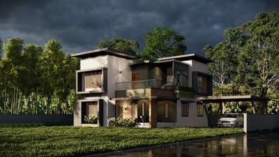 EXTERIOR 3D ELEVATION #3d #rendering #ElevationDesign #moderndesign #ContemporaryHouse #kerala  #HouseDesigns #exteriordesigns