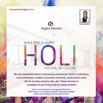 May this Holi brighten your life with the colours of Strength & Stamina. perfect interiors wishes you and your family a Happy Holi !
#HappyHoli #Holi #festivalofcolors #colours #india #festival #holifestival #love #colors #holihai #festivalofcolours #holifest #UniversalAdviser
