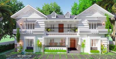 3d visualizatition.Mr.Denil @Trissur 
colonial home design 
 #colonial_style 
 #3000sqftHouse  #3dmodeling  #exteriorrendering