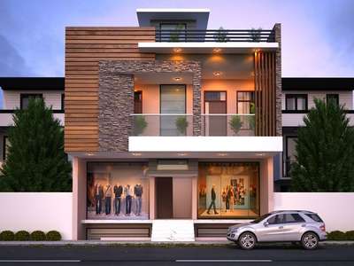 25 feet Front Exterior // shop // ₹₹₹  #sayyedinteriordesigner  #shop  #exteriorwithshop