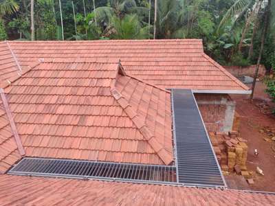 clay roof tile work in vailathur #ClayRoofTiles  #RoofingDesigns  #trussroof  #metalfabrication