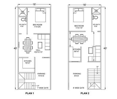 #16x40 ground floor plan