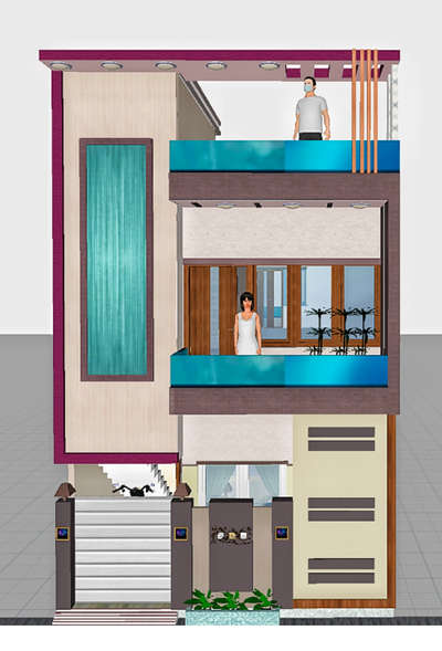 2BHK FRONT ELEVATION TOTAL ARIA 688