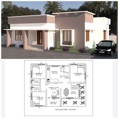 1123 sq ft home plan and 3d modeling #condemporary  #3dmax  #corona  #renderlovers  #autocad  #amazing_planning  #qualityconstruction