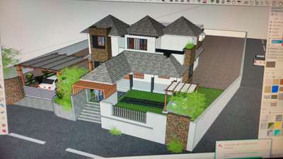 #Work_Mode#Designing#Elevation#kerala+contemporary#Fusion_Design#2500sqft