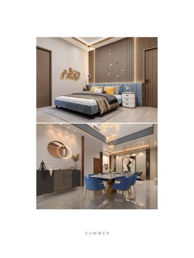 living with master bedroom. Design by Krystal design studio. 
City- Bhopal.