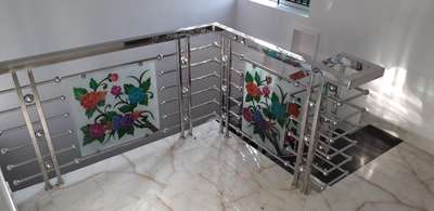 ss Hand RAILING work stair with Glass#palakkad