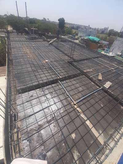 slap centing work and steel work completed