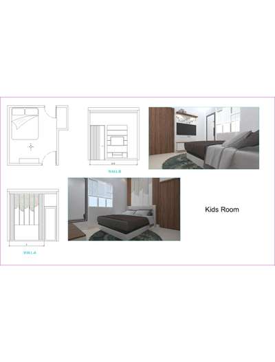 Kids room 
 #InteriorDesigner  #KidsRoom  #2DPlans  #2dDesign  #BedroomDecor