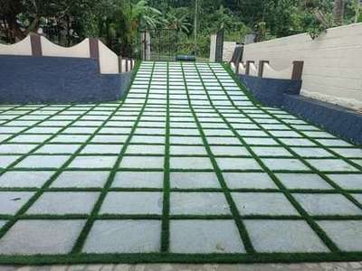 Bangalore stone work with grass artificial