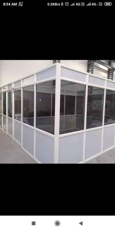 Aluminium glass with sheet
 partition
