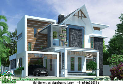 Residence elevation  3d render #3dvisualizer  #3dview  #exteriordesigns  #3d