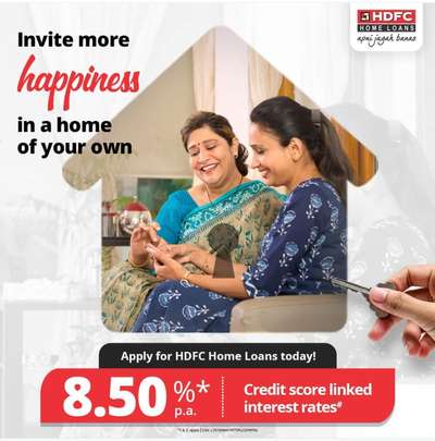 Begin your journey of owning a home with HDFC Home Loans

Mobile : 7510385499
Email : loan@homeloanadvisor.in
Website : www.homeloanadvisor.in