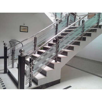 nizssfebrication  #
stainless steel stairs railing with glass