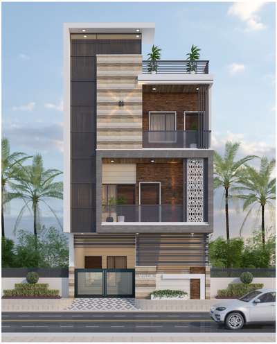 Residential Building Design# #3delivation  #3dhousedesign  #exteriordesigns  #exterior3D  #ElevationHome  #ElevationDesign  #High_quality_Elevation