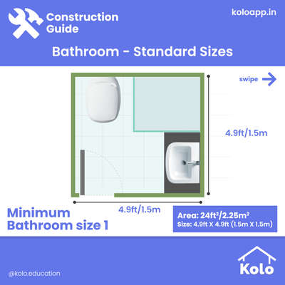 Have a look at  the standard sizes of bathrooms with our new post.

We’ve included the usual options for you to learn more.

Which one would work out for you best?
Hit save on our posts to keep the post.

Learn tips, tricks and details on Home construction with Kolo Education🙂

If our content has helped you, do tell us how in the comments ⤵️

Follow us on @koloeducation to learn more!!!

#koloeducation  #education #construction #setback  #interiors #interiordesign #home #building #area #design #learning #spaces #expert #consguide #bathroom