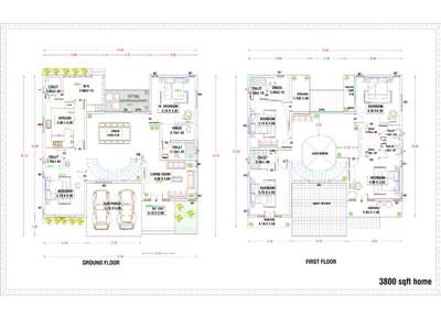 3800 sqft residential plan  #caddrafting  #IndoorPlants  #ProposedResidential
