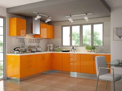 L-shaped modular kitchen in orange colour 
 #ModularKitchen  #Modularfurniture #ModularKitchens  #modularwardrobe #modularkitchenearme #modularkitcheninjaipur
 #modulartvunit  #modularkitchenideas
