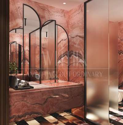 This spectacular powder room in red stone truly stands a part from the rest...
.
.
.
 #interiordesign  #interior  #interiorstyling  #architecture  #interiorinspirations