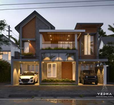 Proposed residence design at Chhattisgarh  

 #ElevationDesign #ContemporaryHouse #semi_contemporary_home_design #KeralaStyleHouse #kerala #3delevation🏠