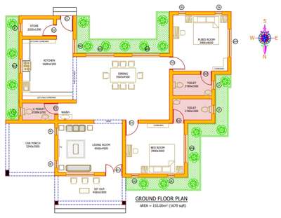 #Floor Plan 1650Sqft
#Ground Floor Plan
#Furnishings
#Open Kitchen
#Home Plan