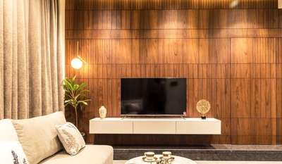 Veneer wall paneling with atorage unit #wallpannel  #Tvunit  #lcdtvunit