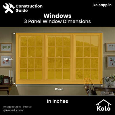 With windows you can change up the material, design, colour and even texture but no matter the change, always make sure you maintain a minimum size and above as per today's average !!

Have a look at our post to see the average size of a triple panel window in both cm and inches.

Hit save on our posts to refer to later.

Learn tips, tricks and details on Home construction with Kolo EducationðŸ™‚

If our content has helped you, do tell us how in the comments â¤µï¸�

Follow us on @koloeducation to learn more!!!

#koloeducation #education #constructionÂ  #interiors #interiordesign #home #building #area #design #learning #spaces #expert #consguide #style #interiorstyle #main #furniture #window #triplepanel