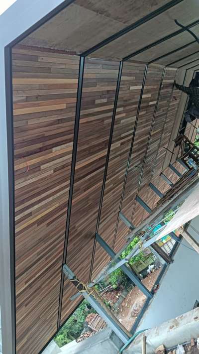 wooden ceiling paneling #LivingRoomCeilingDesign