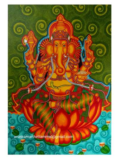 #ganesha #muralpainting #acrylicpainting #acryliconcanvas 
#homedecore #devotional 
#keralamuralpainting