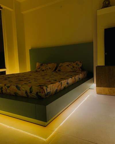 Floating low floor bed with storage by  #gudwudinterio