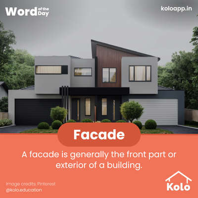 Today's construction word of the day - Facade !!

Have you come across this before? 🤔

Learn a new word with our series to increase your construction knowledge! 

Learn tips, tricks and details on Home construction with Kolo Education. 

If our content helped you, do tell us how in the comments ⤵️ 

Follow us on Kolo education to learn more!!! 

#expert #education #Wordoftheday #construction #education #architecture #construction #wordoftheday #building #interiors #design #home #exterior #expert #kolo-ed #wotd #facade