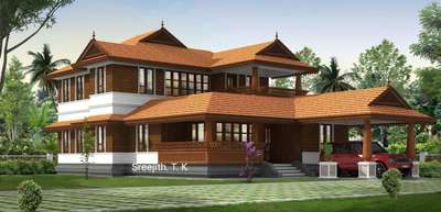 2500Sqft 3 bhk Nalukettu. with car porch just 7 cent Land. Location, Kannur. My ongoing Project. Cost 50 Lakhs.