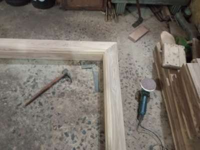 wooden door frame size 
wood size 6" X 5"
frame size 7' X 4'
