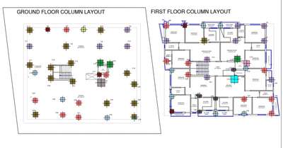 ground floor plan and first floor plan of a apartment building (typical floor plan)
