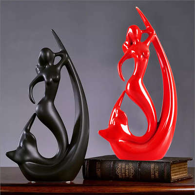 Premium Mermaid Girl with Dolphin Ceramic Figurines Ornaments Sculptures Collections| Delphin Hand-Painted For Home Decoration | Hand Craft Home Table Top Carving Animal with Angel Statue Décor Showpiece
Materials- Ceramics
Color- Red & Black
Finish-Glossy
#interior #decor #ideas #home #interiordesign #indian #colourful #decorshopping