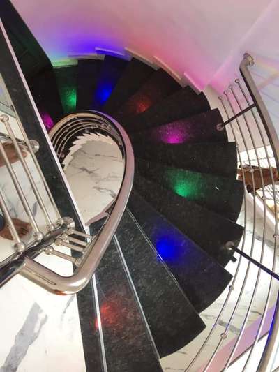 circular staircase with granite finish
 #circular stair #GraniteFloors  #sshandrails