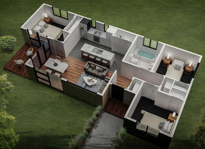 3D Floor Plan 1500
 #3Dfloorplans  #KeralaStyleHouse  #topviewplan  #FloorPlans