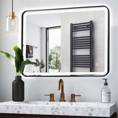 LED Bathroom Mirror, 36"x28"Rectangle Metal Framed Vanity Mirror
📞9899145068 #mirror  #lookingmirror