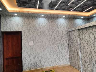 4 side wall +  ceiling
 wallpaper work