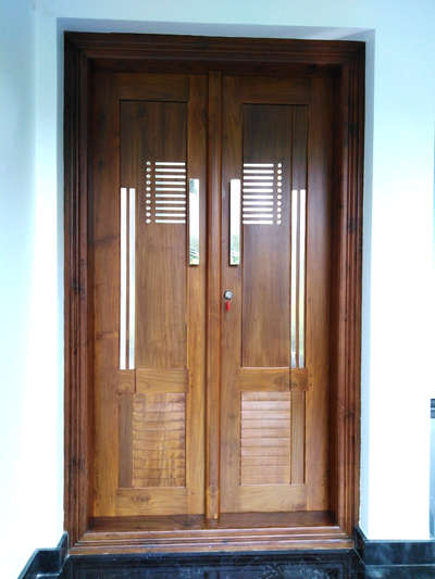 front double leaf teak wood door  #TeakWoodDoors #FrontDoor  #DoubleDoor