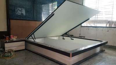 bed with Hidrolic  #BedroomDecor  #MasterBedroom