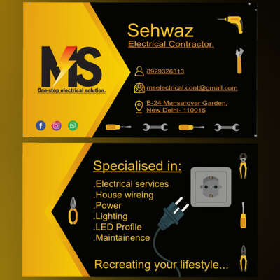 *MS_electricalcontractor*
One stop electrical solution 
All Type of electrical construction--House,Factory,Malls, Hospital, Resturant, All building🏗