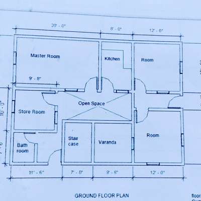 40X30 3BHK house map