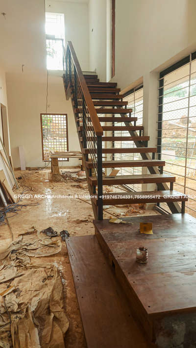 stair work @ pandikashala
malappuram #InteriorDesigner  #StaircaseDecors  #WoodenFlooring  #StraightStaircase  #Architectural&Interior