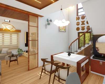 Dining area + stair room #KeralaStyleHouse #ketalahomes #keralahomeplans #Architectural&Interior #DiningTable #StaircaseDecors #StaircaseDesigns #simplewasharea #budgetinterior #budgetinteriordesign