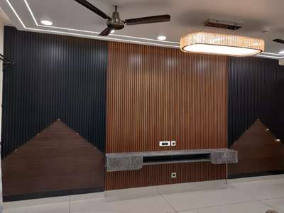 tv panel unit plus wall panelling  #LivingRoomTV #wallpanneling #louver #amazingarchitecturel