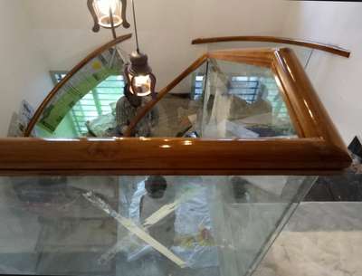 site @ alappey wooden hand rail with glass work  #GlassHandRailStaircase  #StaircaseHandRail  #handrailwork  #StaircaseHandRail