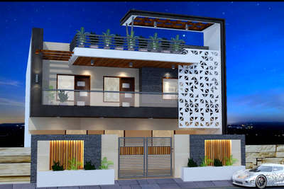 Modern facade... House in rajasthan#exteriordesigns #latestexterior#modernhouse#villadesign#2storyhouse#frontelevatio